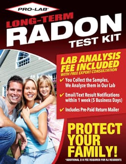 PRO-LAB Long-Term Alpha Track Radon Test Kit