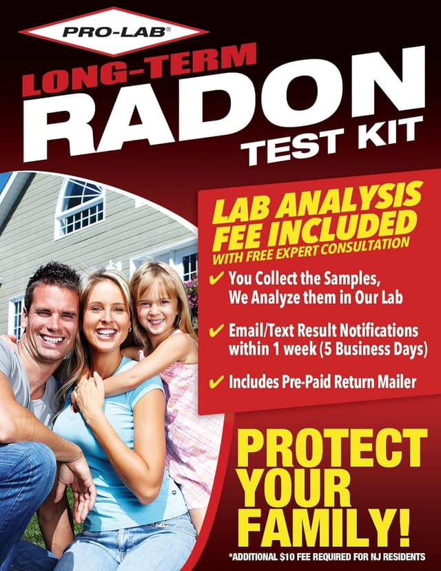 PRO-LAB Long-Term Alpha Track Radon Test Kit